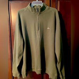 Tommy Bahama Mens XXL Organic Cotton Quarter Zip Pullover Long Sleeve Shirt